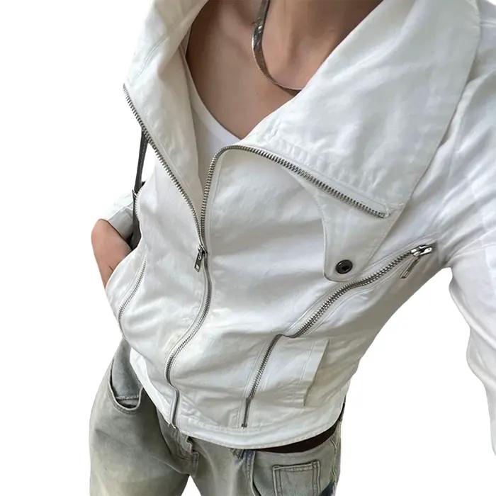 Puloru – vestes de Style Punk pour femmes, automne, manches longues, col montant, fermeture à glissière, manteaux Slim, Streetwear, solide, Cool, vêtements d'extérieur d'automne