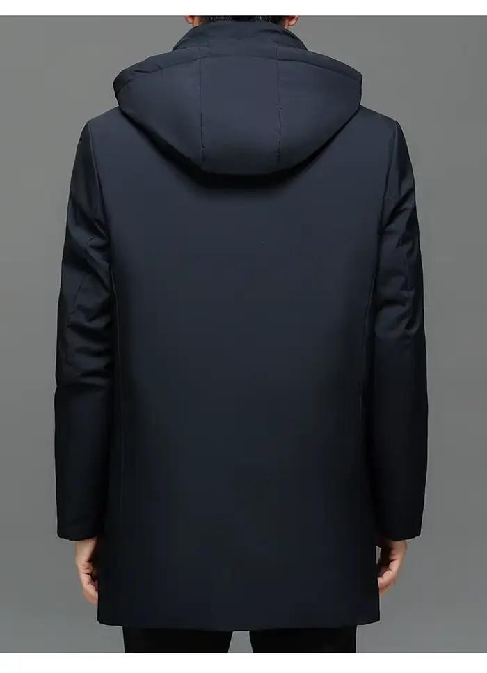 Hommes d'affaires épais hiver grand col à capuche Parka chaude imperméable coupe-vent nouveau-40 degrés de qualité
