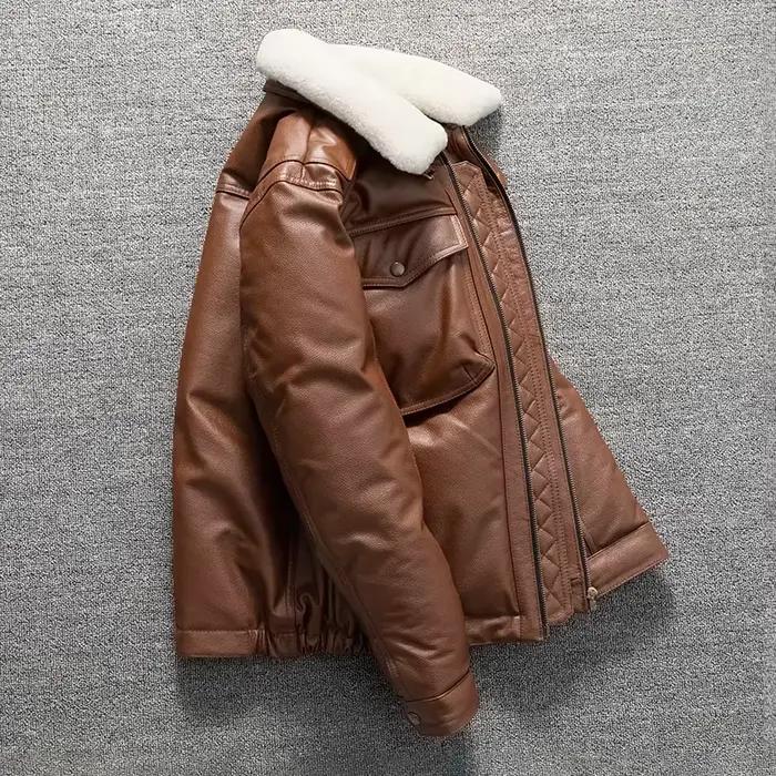 Veste d'hiver en duvet marron pour homme