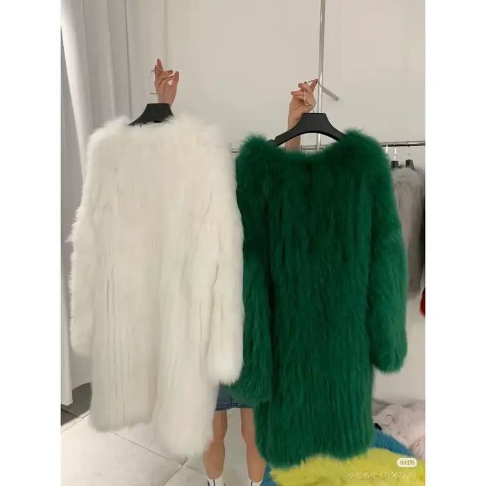 Manteau de fourrure moelleuse de luxe de haute qualité pour femme