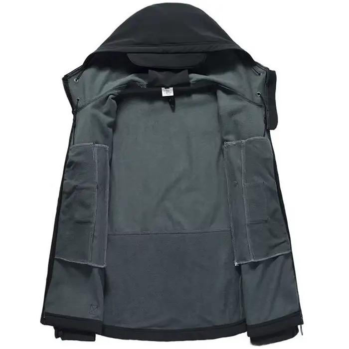 Veste tactique hommes vêtements d'extérieur vestes à coque souple Techwear coupe-vent imperméable respirant polaire thermique randonnée chasse manteaux à capuche