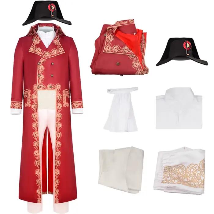 Costume de Cosplay Napoléon du 18e 19e siècle médiéval, Costume Bonaparte, uniforme militaire de l'empereur français, chapeau, manteau, pantalon, Costume complet
