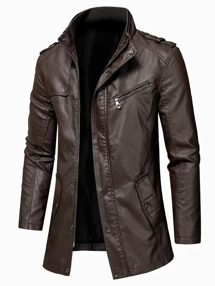 Veste en cuir de poche vintage pour hommes
