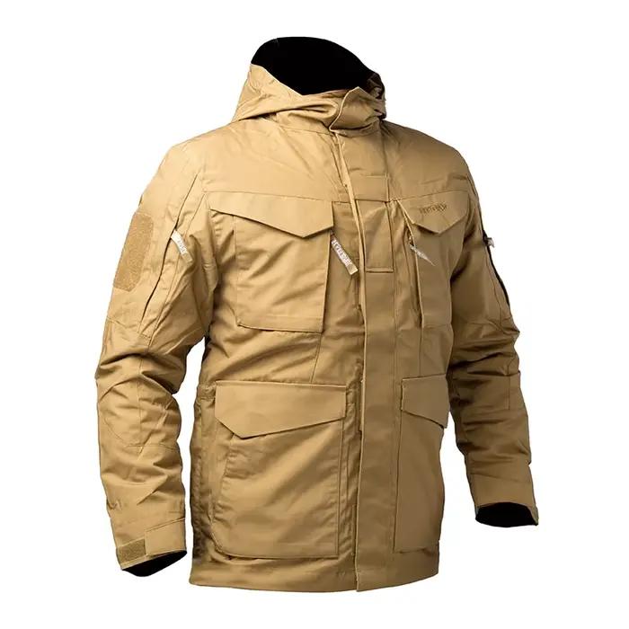 Veste tactique de camouflage rétro M65 pour homme avec capuche coupe-vent, polyvalente et confortable pour chasseurs et amoureux de plein air