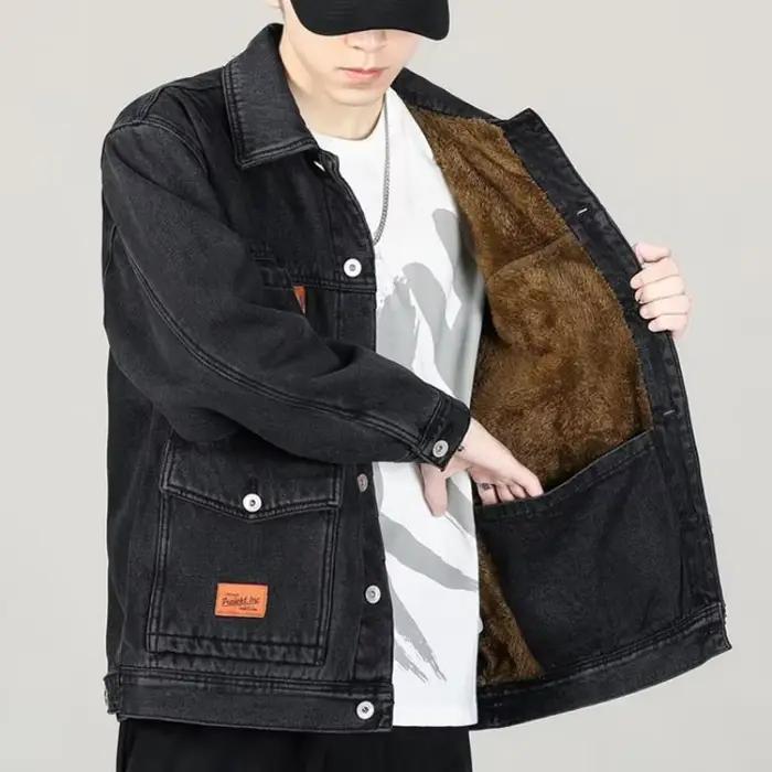 Veste en Jean Rembourrée en Laine pour Homme