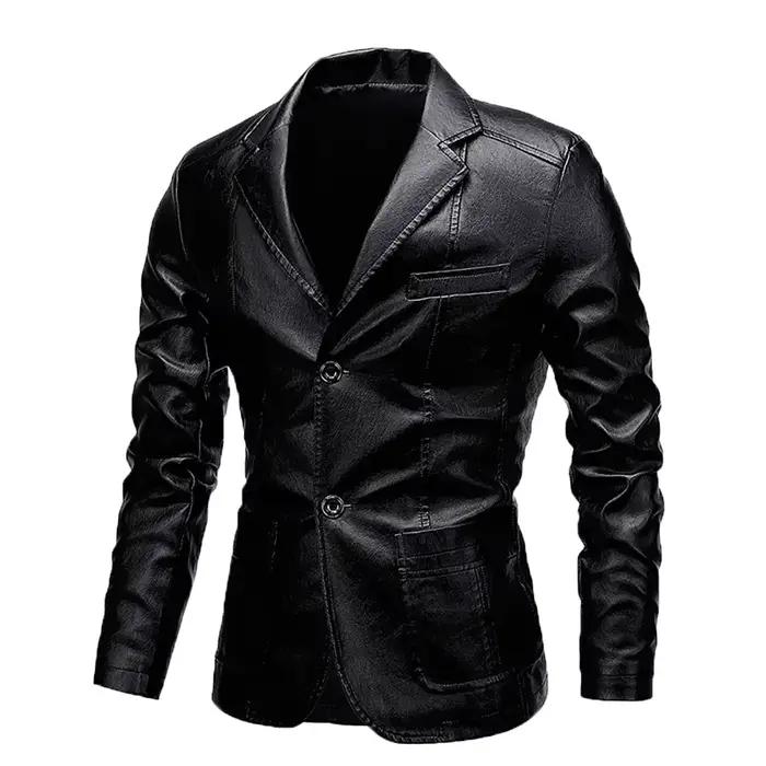 Veste en simili cuir délavé vintage pour homme, style moto et blazer, veste de motard, vêtement d'extérieur décontracté pour quatre saisons, voyage et occasions spéciales