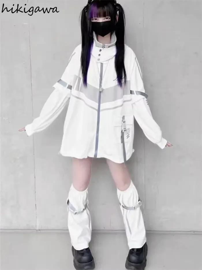 Streetwear BF vestes pour femmes 2025 Ropa Mujer Vintage décontracté mode surdimensionné vêtements d'extérieur Y2k hauts à capuche contraste couleur manteaux