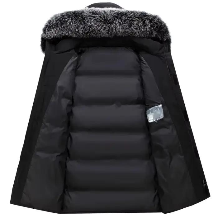 Doudoune mi-longue avec capuche pour homme