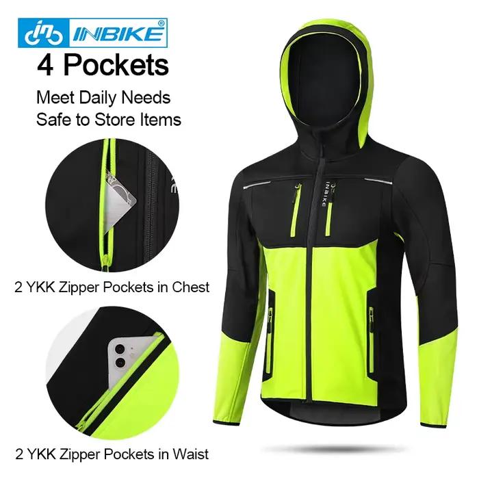 INBIKE hiver hommes coupe-vent veste chaud polaire cyclisme vestes avec poches imperméable vélo