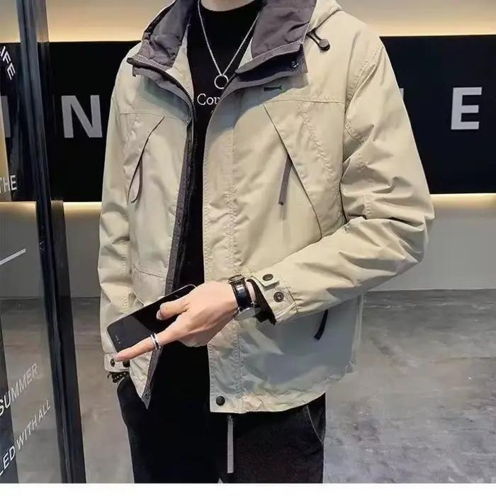 Hommes hiver velours nouvelle marque à la mode à capuche