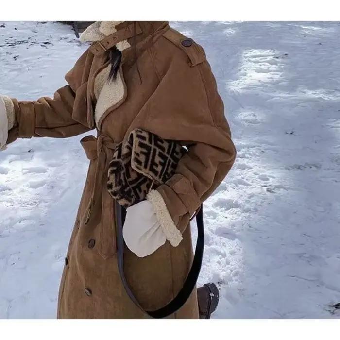 Manteau en fausse fourrure de laine d'agneau doublé de polaire épais et chaud, coupe-vent, nouveau style hiver 2025