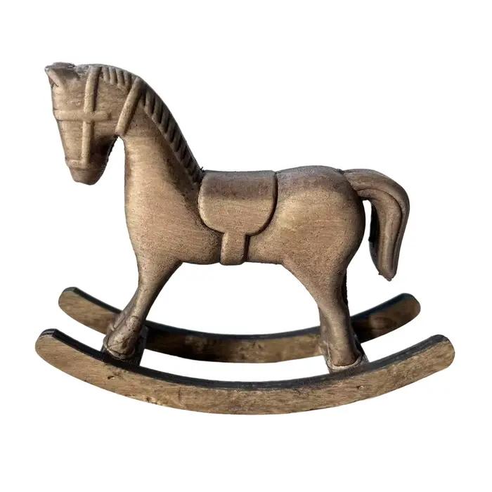 Décoration de cheval à bascule en bois, ornement de Statue de cheval en bois pour salon, bibliothèque, chambre à coucher, fêtes de bureau