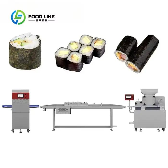 Ligne de formage de sushis personnalisée, équipement de production automatique industriel haute capacité pour la fabrication de sushis commerciaux