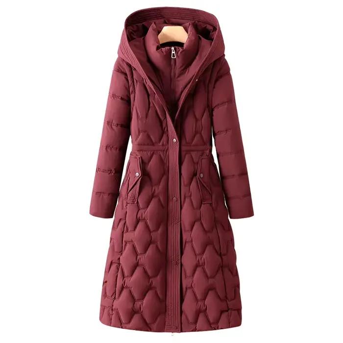 Parka féminine décontractée ample et chaude avec capuche détachable pour femmes style moderne saison automne-hiver 2025