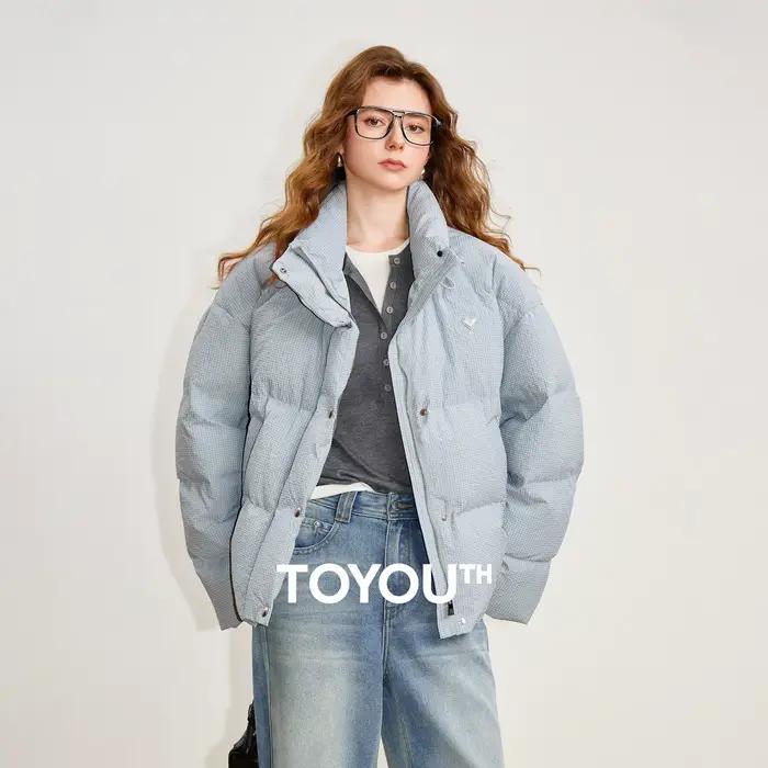TOYOUTH femmes doudoune 2025 hiver nouveau 90% duvet de canard blanc bulle grille ample