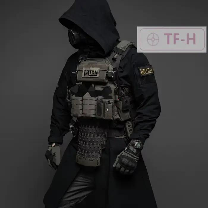 Hommes à capuche longue robe manteau veste Cosplay chasse en plein air tactique