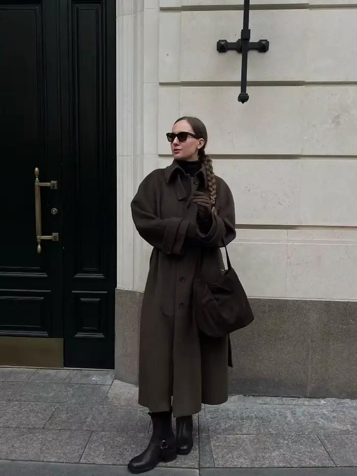 Manteau Long en laine pour femme, élégant, col montant, mode, solide, simple boutonnage, poches, ceinture, pardessus, Chic, vêtements de rue, hiver