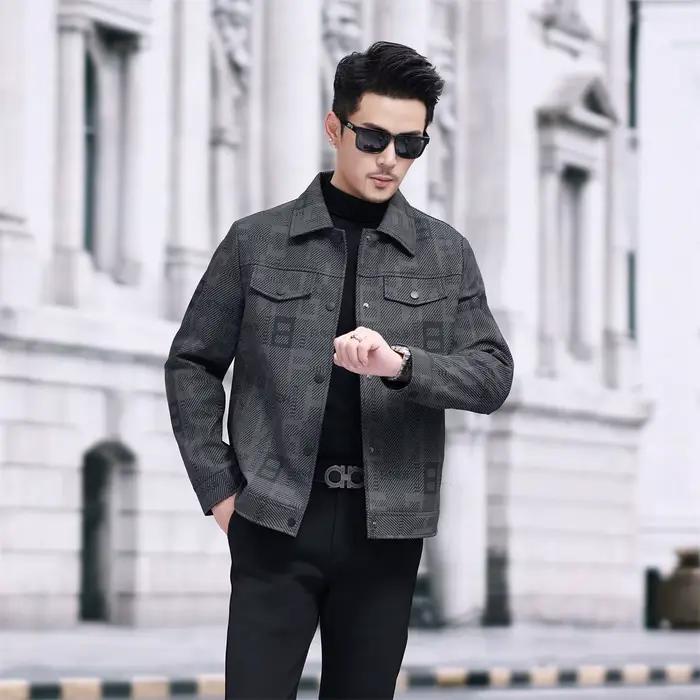 2025 printemps nouvelle veste pour hommes mode à la mode classique veste en cuir hommes décontracté revers beau à la mode