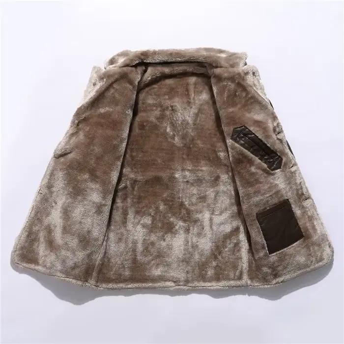 Manteau Long en cuir PU pour hommes