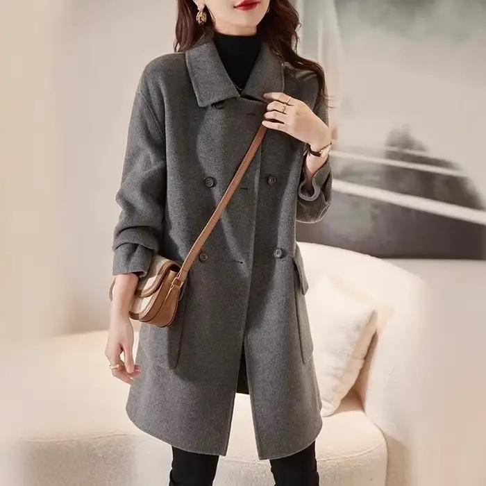 Manteau en coton épais grande taille pour femme, nouvelle collection automne-hiver 2025, style amincissant, longueur mi-longue, style coréen, pur coton