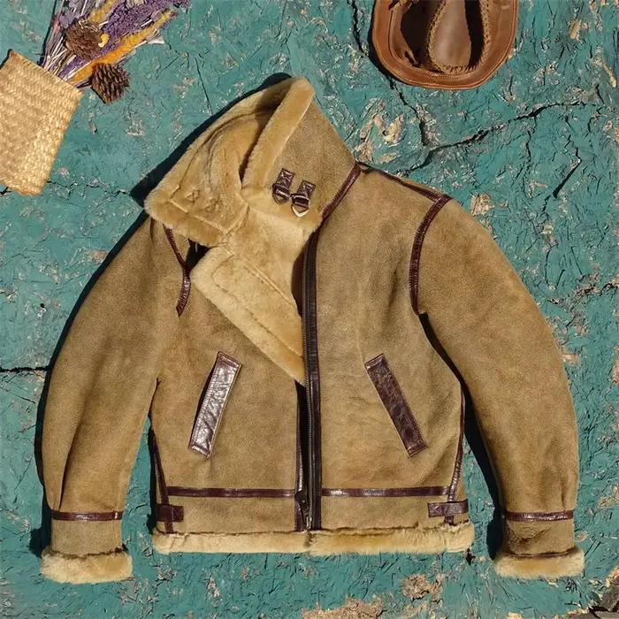 Veste en cuir d'hiver pour homme