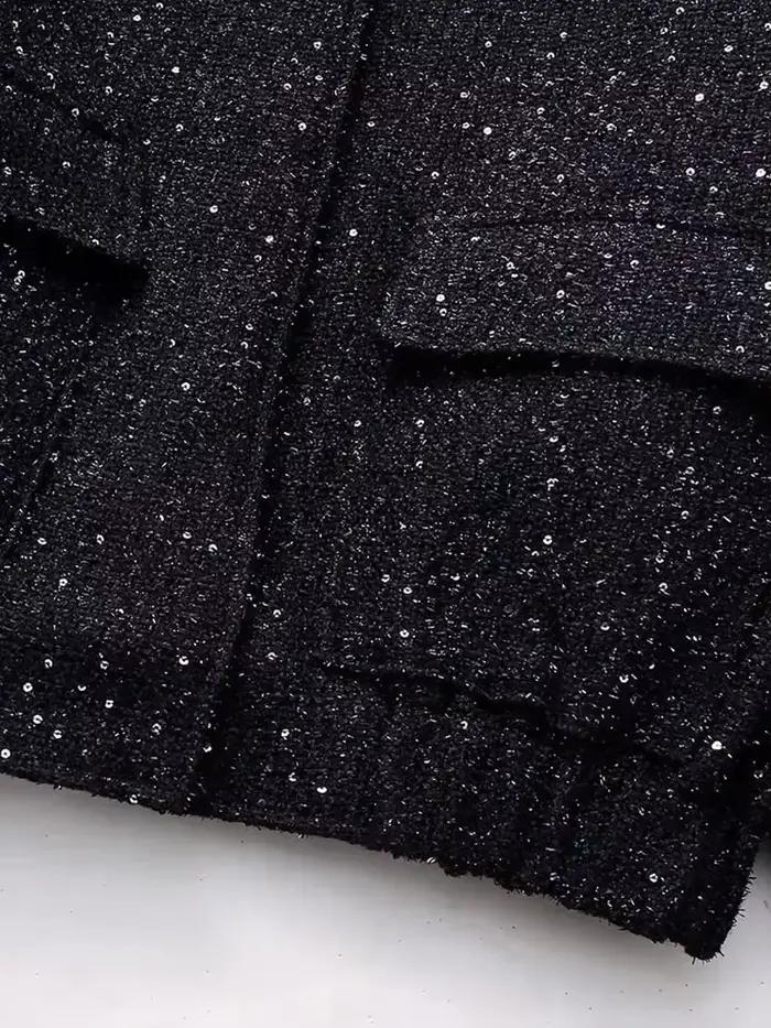 Veste à paillettes brillantes pour femmes
