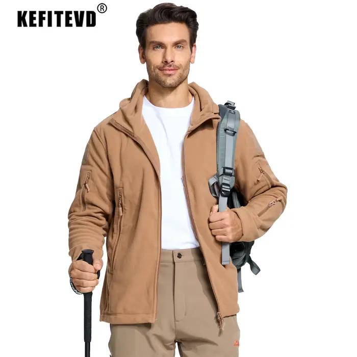 KEFITEVD veste tactique militaire pour hommes sweat à capuche polaire chaud Sport manteaux d'hiver en plein air