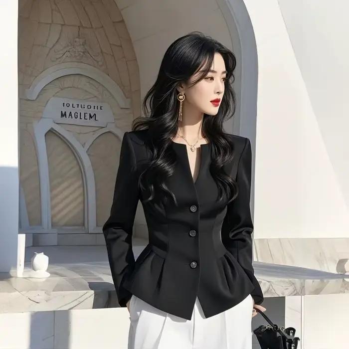 Veste courte légère de luxe et de tempérament français Unique pour femmes