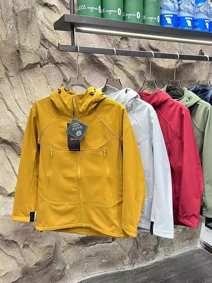 Couture 3D en plein air ! Polaire composite à carreaux! Veste softshell imperméable et coupe-vent à capuche pour homme