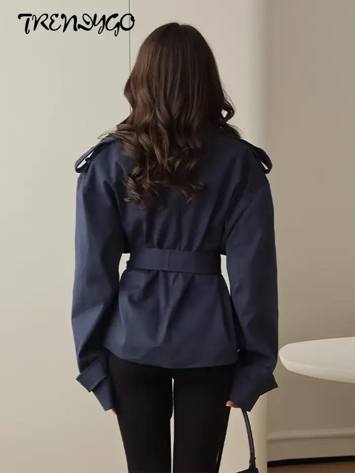 Manteau court trench pour femme