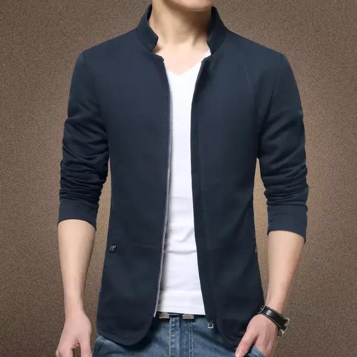 Veste Homme MRMT 2026 – Manteau Décontracté Slim en Coton Lavé avec Col