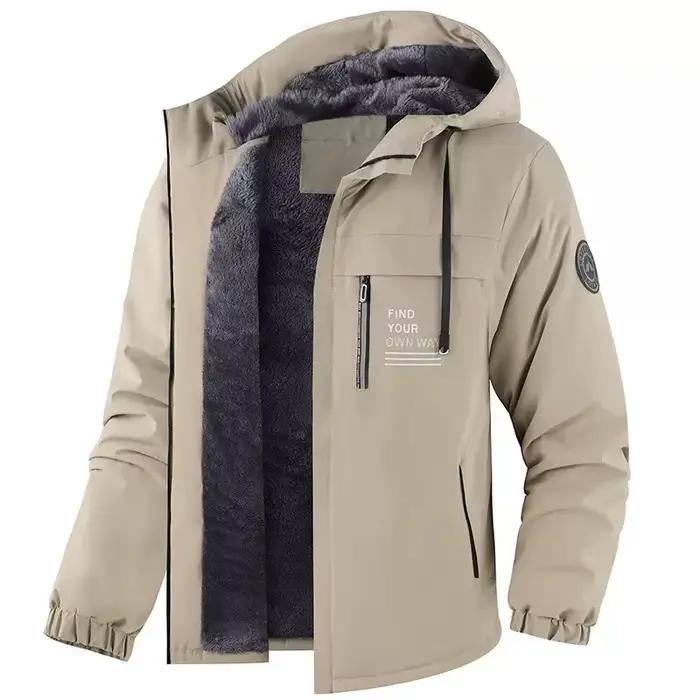 Veste d'hiver matelassée doublée polaire pour homme
