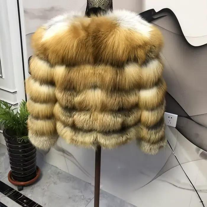 2025 nouveauté manteau de fourrure élégant luxe véritable veste