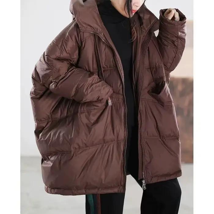 Nouvelle Doudoune Féminine à Capuche en Polyester avec Rembourrage en Duvet de Canard Blanc pour Occasions Hivernales Polyvalentes