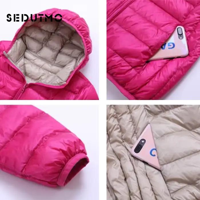 SEDUTMO hiver canard vers le bas manteau femmes à capuche deux côtés porter vestes Ultra léger