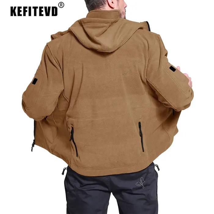 KEFITEVD veste tactique militaire pour hommes sweat à capuche polaire chaud Sport manteaux d'hiver en plein air