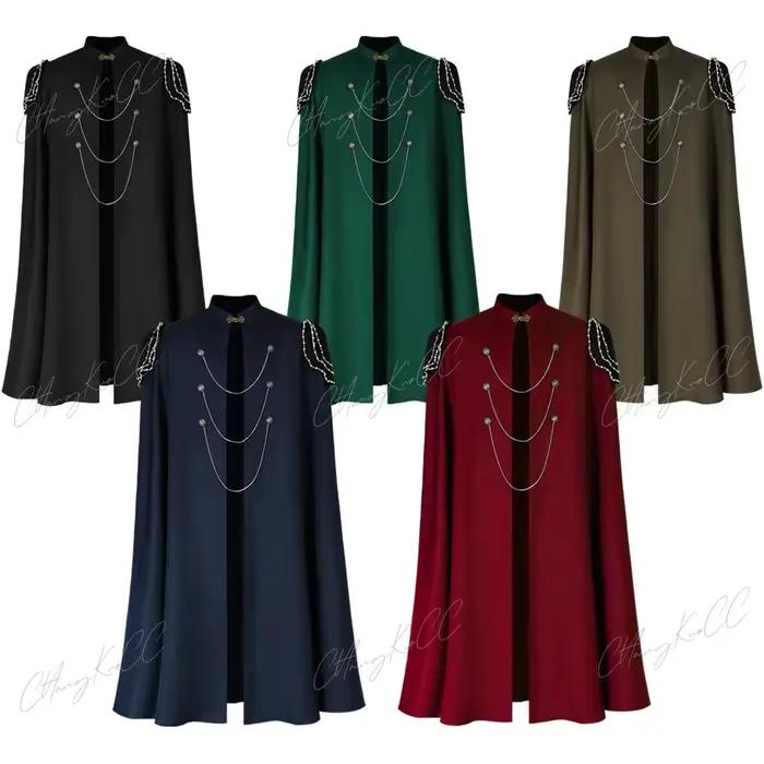 Cosplay médiéval hommes Costumes chevalier Pirate Prince gothique rétro cape à capuche Capes longues Robes vestes manteau carnaval Halloween