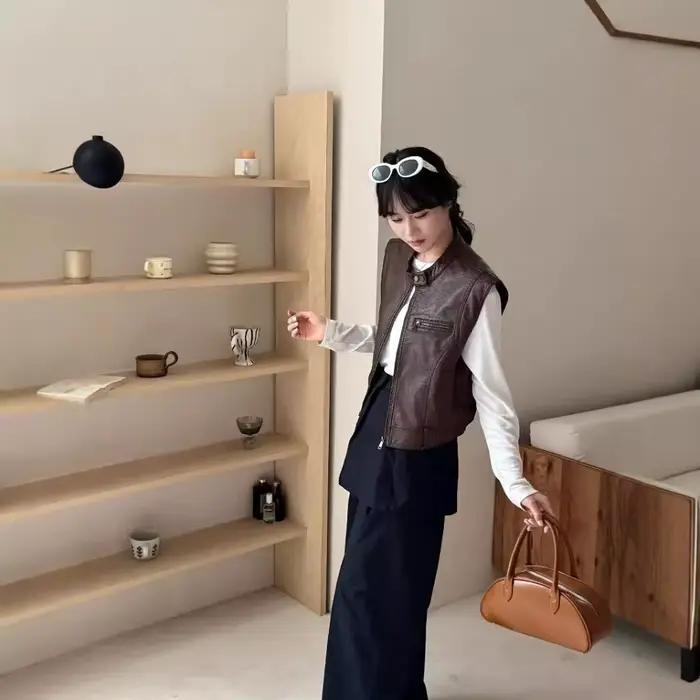 Veste en cuir pour femme