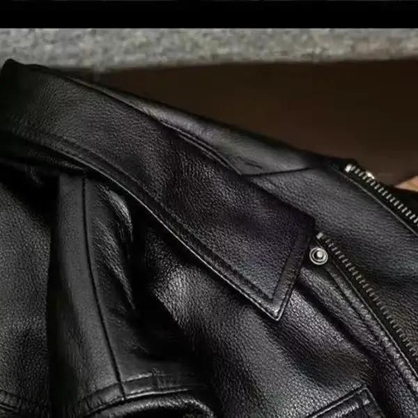 Blouson en cuir véritable pour homme