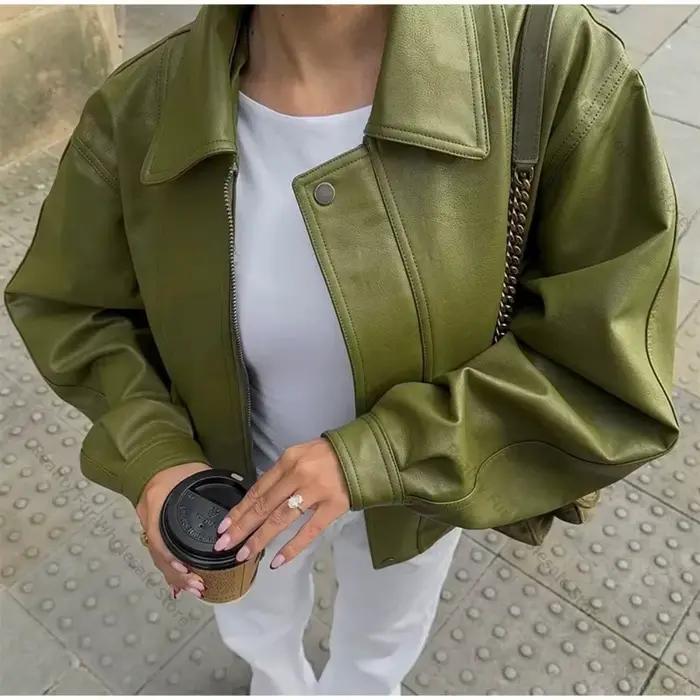 Veste en cuir pour femme