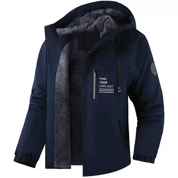 Veste d'hiver matelassée doublée polaire pour homme