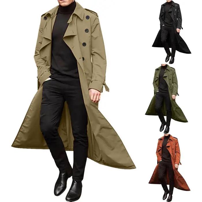 Trench-Coat de luxe à manches longues pour hommes