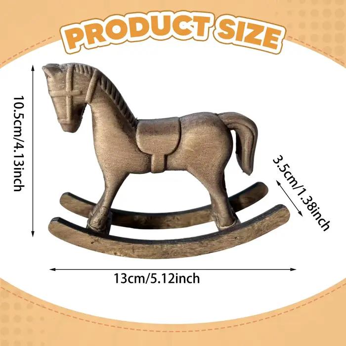 Décoration de cheval à bascule en bois, ornement de Statue de cheval en bois pour salon, bibliothèque, chambre à coucher, fêtes de bureau