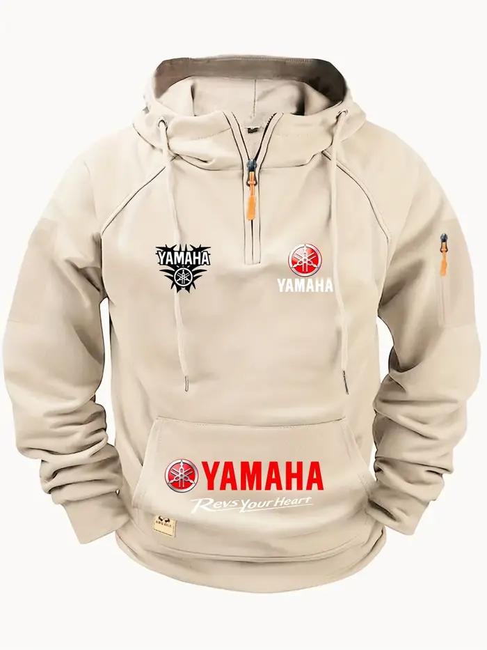 Nouvelle veste décontractée moto à capuche en polaire épaisse pour homme, style rétro, collection automne-hiver 2026 Yamaha