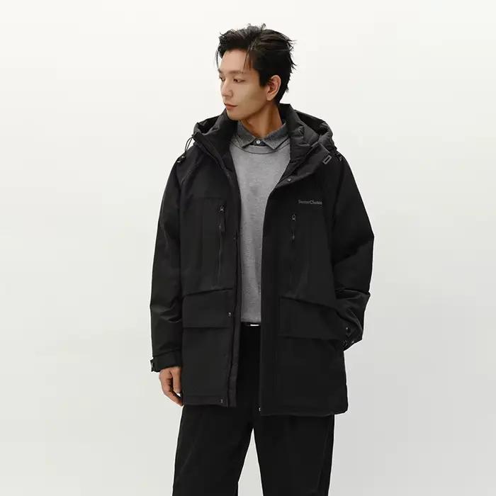 Semir doudoune hommes mi-longue à capuche Sport Colorblock 2025 hiver homme vêtements