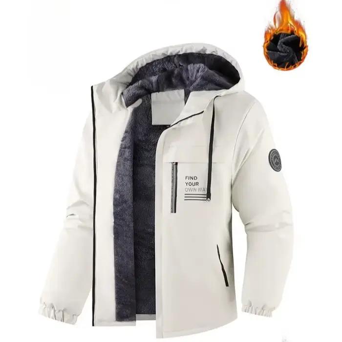 Veste d'hiver matelassée doublée polaire pour homme