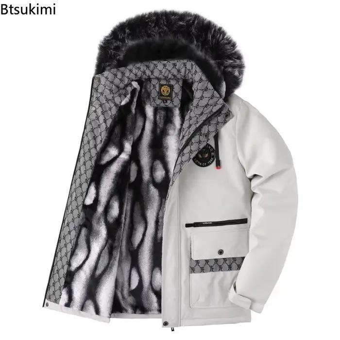 Hiver hommes à capuche col de fourrure manteaux d'hiver doudoune de haute qualité mâle plus épais coupe-vent chaud Parkas Hombre vestes décontractée