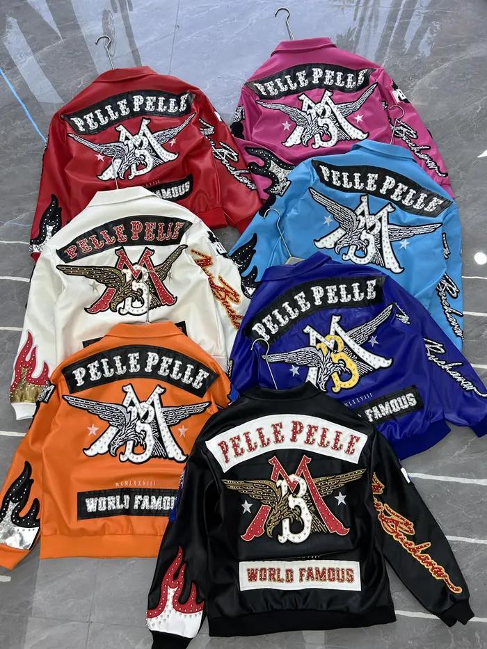 Veste en cuir brodée Hip Hop Aigle pour femme