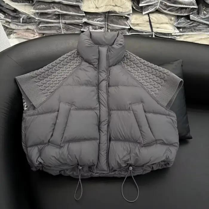 Nouvelle Doudoune Courte Femme en Duvet de Canard Blanc, Polyester Fin, Chic et Tendance pour l'Automne-Hiver Occasions Spéciales ```