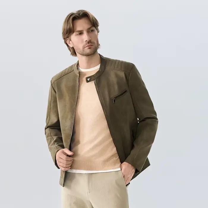 Veste en cuir rétro américain nouvelle